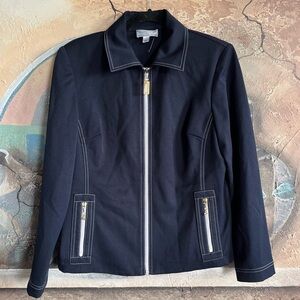 St. John Sport by Marie Gray Women's Navy Blue Full Zip Lined Jacket